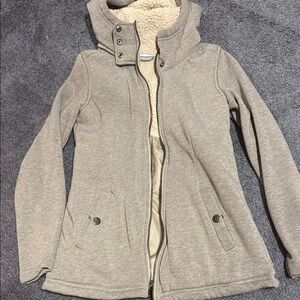 Columbia Gray Utility Jacket Soft Lining Hood